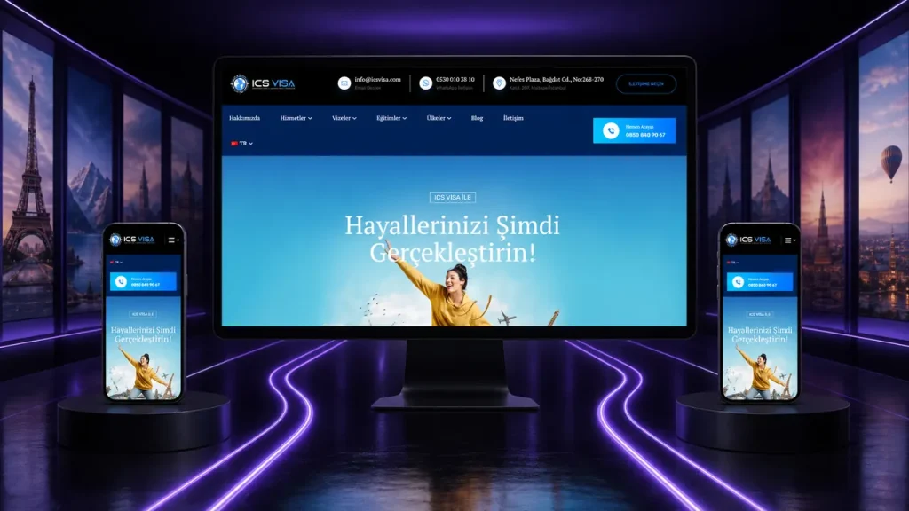 ICS Visa web sitesi tasarımı